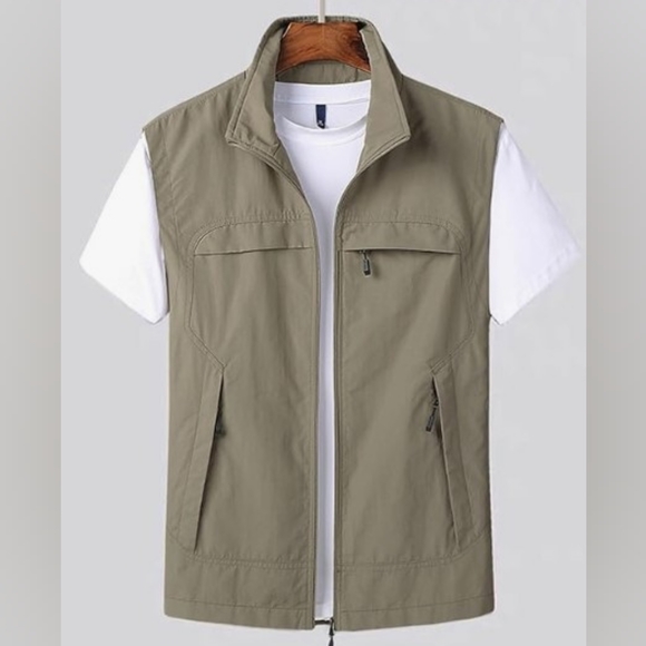 Khaki Outerwear Vest - Picture 1 of 3
